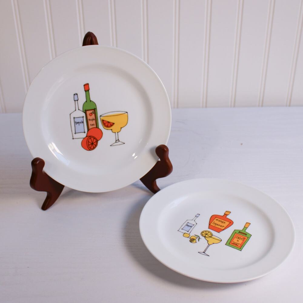 Set of 2 Margarita by Ursula Dodge Signature Porcelain Appetizer Plates